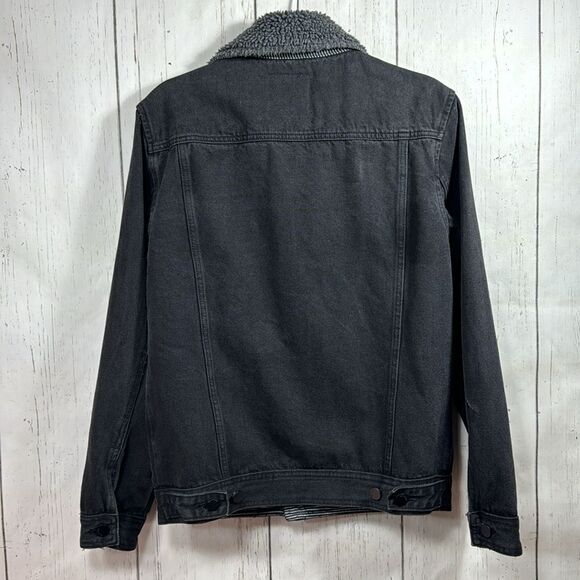 BLANKNYC Black Sherpa Lined Denim Jacket Streetwear Grunge Fall Layering - Picture 11 of 16